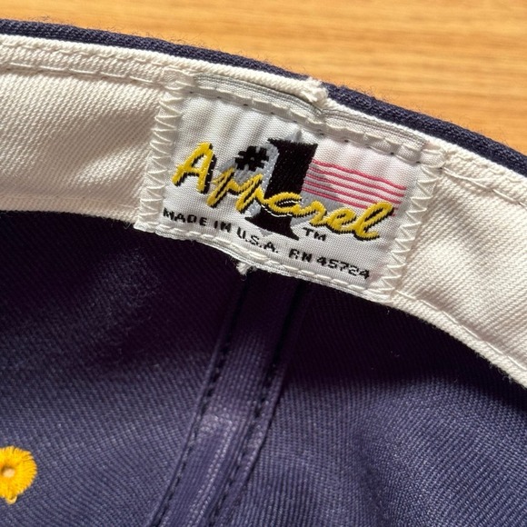 Vintage University of Michigan Wolverines #1 Apparel Fitted Hat 6‎ 7/8 USA - Picture 7 of 8